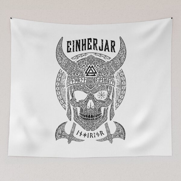 Item preview, Viking Einherjar Skull Chosen For Valhalla Warrior Norse designed and sold by GrandeDuc.