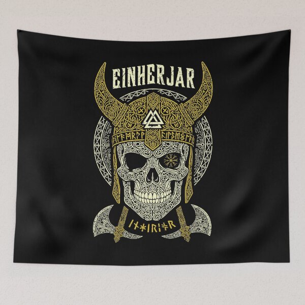 Item preview, Viking Einherjar Skull Chosen For Valhalla Warrior Norse designed and sold by GrandeDuc.