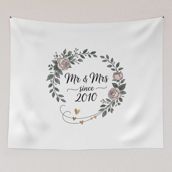 Item preview, Mr And Mrs Since 2010 Wedding Date Year Celebration Graphic designed and sold by IhanVaanMaArt.