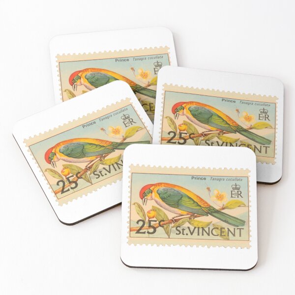 Item preview, Lesser Antillean Tanager St Vincent Vintage Postage Stamp designed and sold by red-amber65.