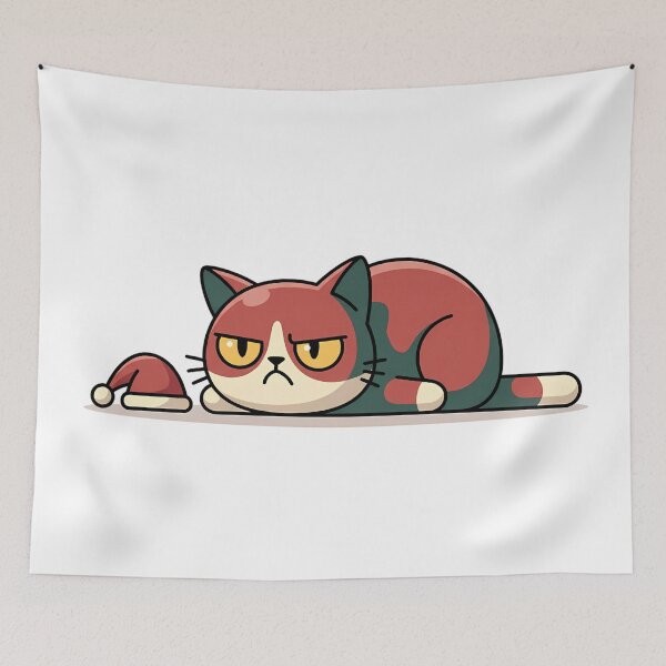 Item preview, Grumpy Christmas Cat designed and sold by FratddArtworks.