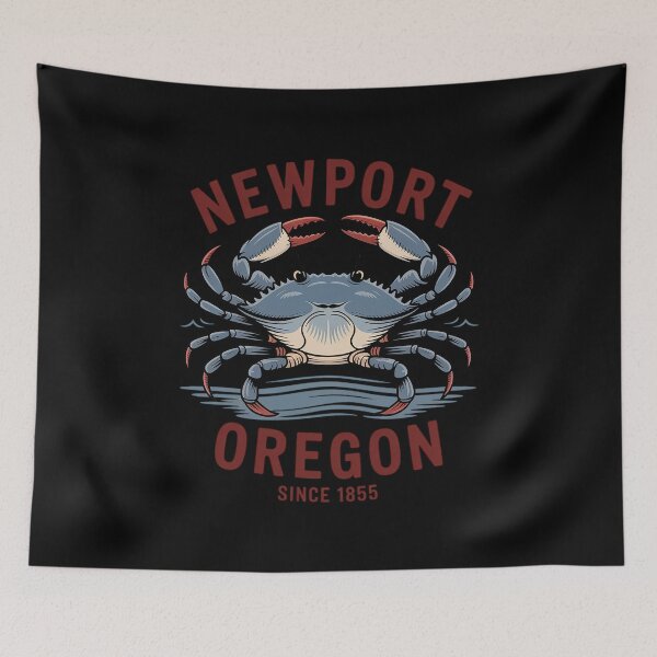 Item preview, Newport Oregon Dungeness Crab Since 1855 Arched Burgundy  designed and sold by ReadySide.