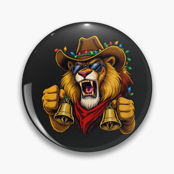 Item preview, Christmas Cowboy Lion | Jingle Bells Too Loud designed and sold by ColorSplash123.