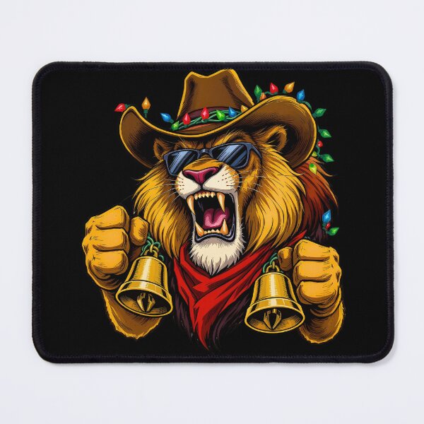 Item preview, Christmas Cowboy Lion | Jingle Bells Too Loud designed and sold by ColorSplash123.