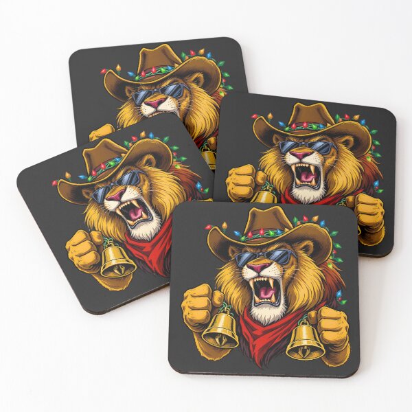 Item preview, Christmas Cowboy Lion | Jingle Bells Too Loud designed and sold by ColorSplash123.
