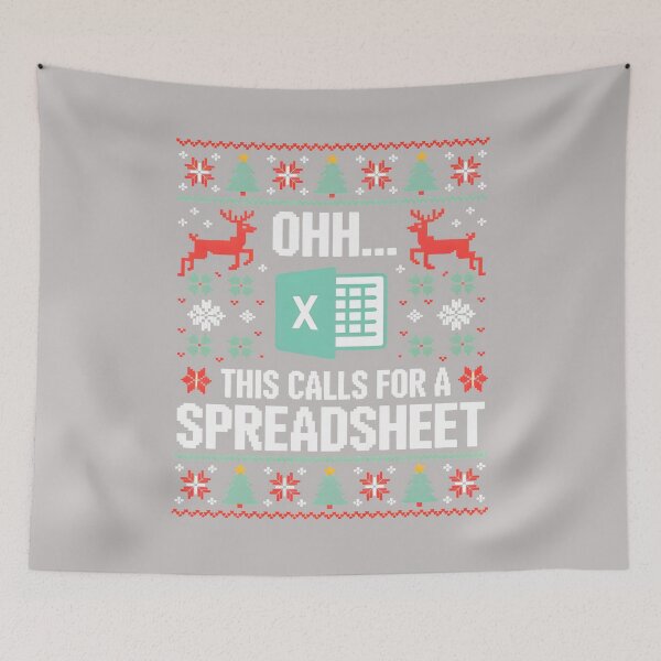 Aperçu de l'œuvre Oh, il me faut un tableur pour créer un pull de Noël moche avec Excel ! créée et vendue par KristineLi.