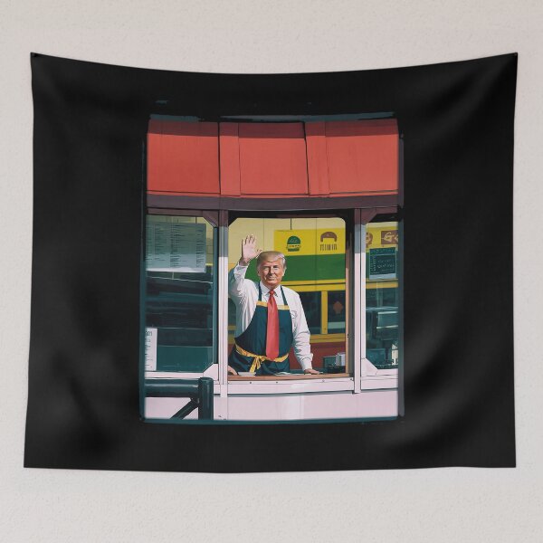 Item preview, Hi Get Your Burger Donald Trump cooks fries worker  designed and sold by GamtosMintys.