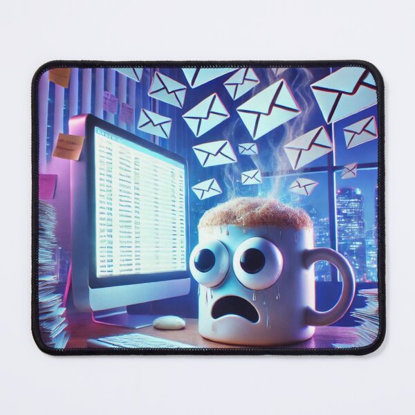 Item preview, Overworked Coffee Mug – Email Overload Office Chaos Art designed and sold by ComedyInkFactor.