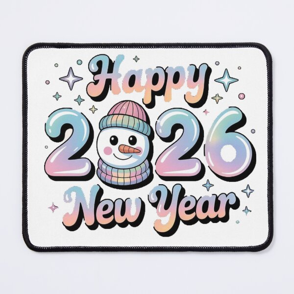 Item preview, Happy 2026 New Year Snowman | Cute Pastel Holiday Illustration designed and sold by mayarelshukairi.