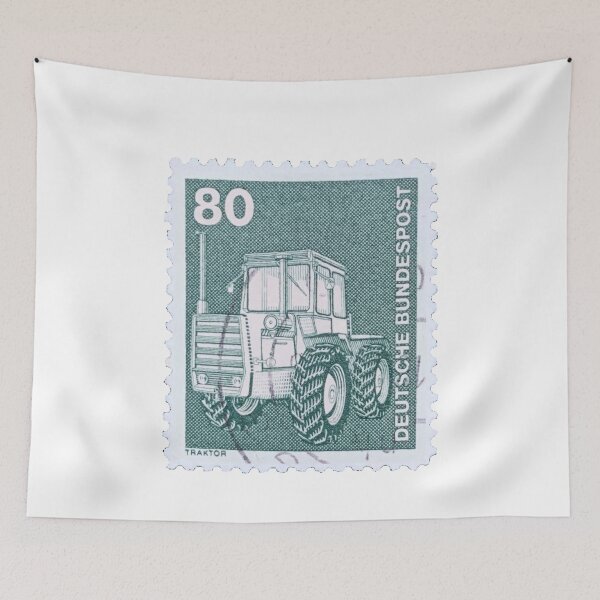Item preview, Vintage East German Tractor Postage Stamp designed and sold by red-amber65.