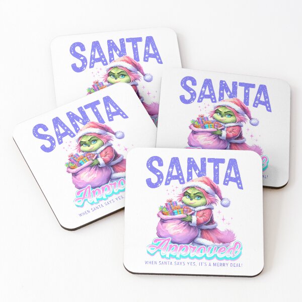 Item preview, Santa Approved Green Holiday Character with Pink Fur & Presents designed and sold by ArtisticDesignsbyLinda.