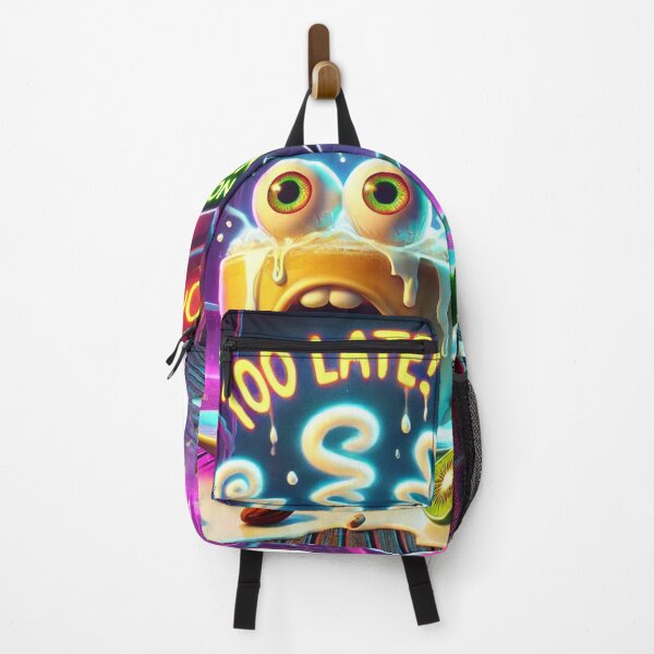 Item preview, Almond Milk Panic – Neon Café Chaos Art designed and sold by ComedyInkFactor.