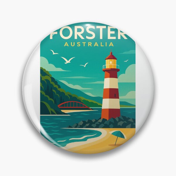 Artikelvorschau, Forster Leuchtturm – Panoramablick Australien Reisekunst entworfen und verkauft von Aryabek.