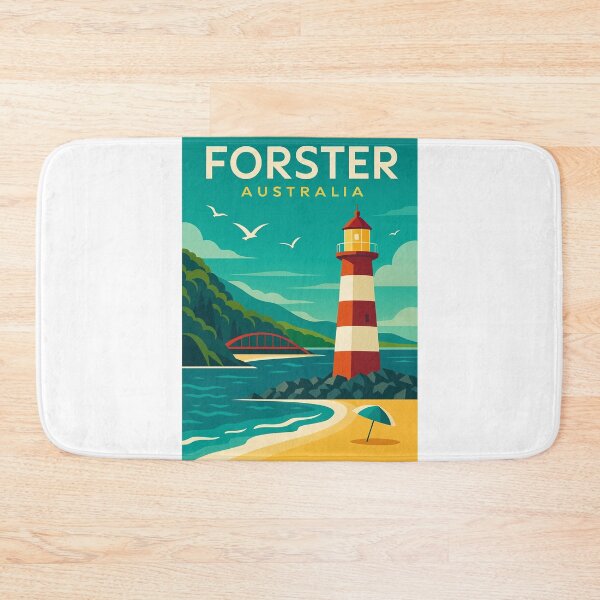 Item preview, Forster Lighthouse Scenic View Australia Travel Art designed and sold by Aryabek.