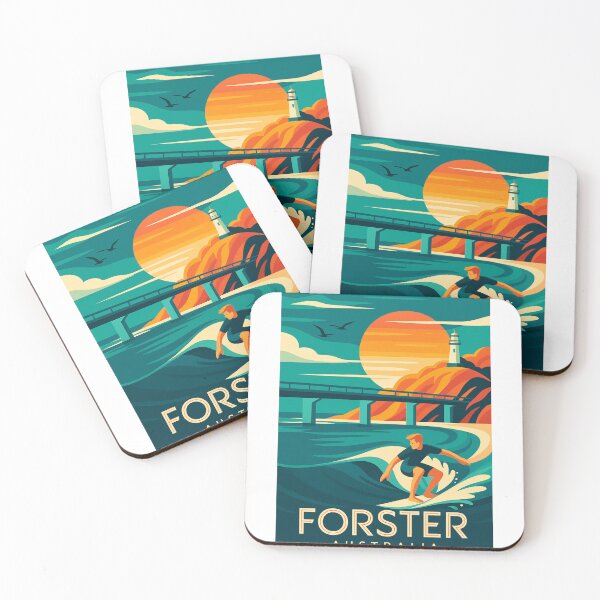 Item preview, Sunset Surfing at Forster Australia with Lighthouse designed and sold by Aryabek.