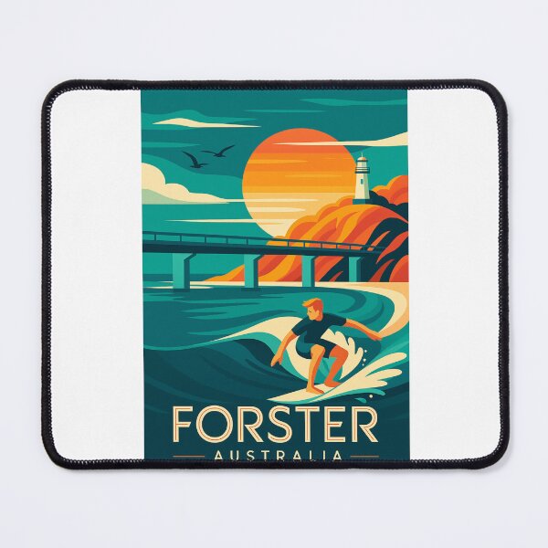 Item preview, Sunset Surfing at Forster Australia with Lighthouse designed and sold by Aryabek.
