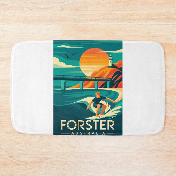 Item preview, Sunset Surfing at Forster Australia with Lighthouse designed and sold by Aryabek.