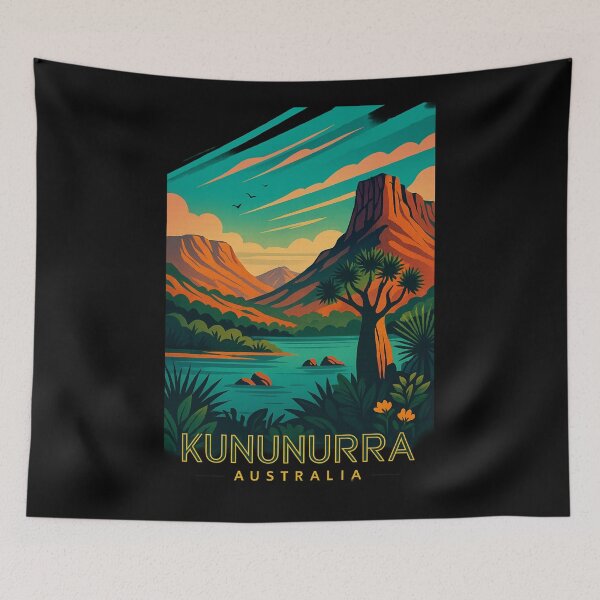 Item preview, Kununurra Lake View with Boab and Escarpment Landscape designed and sold by Aryabek.