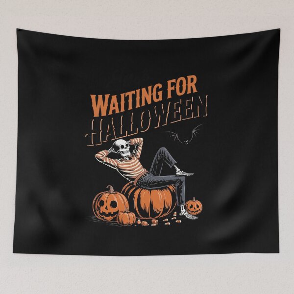 Item preview, Just Waiting for Halloween Funny Skeleton Spooky Summerween designed and sold by ReadySide.