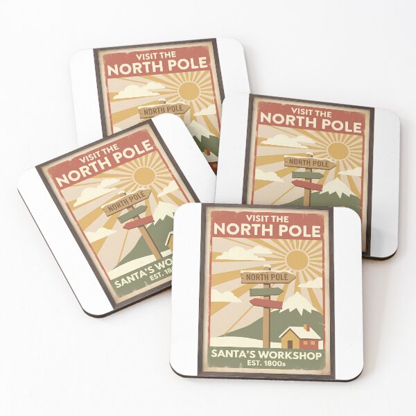 Item preview, Vintage North Pole Poster – Santa’s Workshop Christmas Art designed and sold by FratddArtworks.