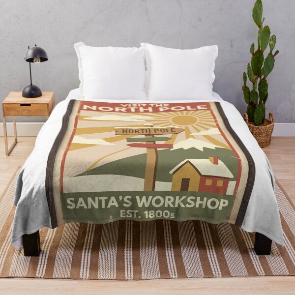Item preview, Vintage North Pole Poster – Santa’s Workshop Christmas Art designed and sold by FratddArtworks.