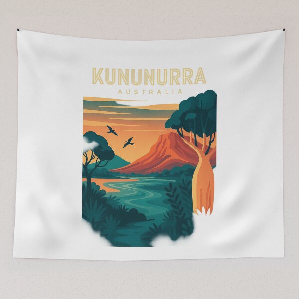 Item preview, River Bend at Sunset in Kununurra Kimberley Region designed and sold by Aryabek.