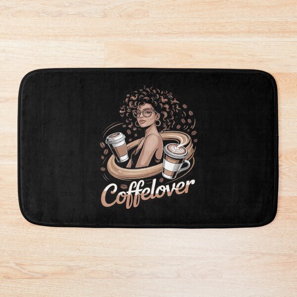 Item preview, Coffee Lover Afro Messy Bun Hair Black Woman Coffee Drinking  designed and sold by PowAcademy.