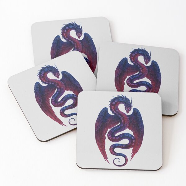 Item preview, Nightborn Seraph Serpent:Ominous Celestial Serpent with Feathered Wings and Arcane Sigils  designed and sold by SebastianSpace.
