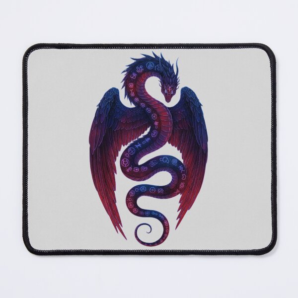 Item preview, Nightborn Seraph Serpent:Ominous Celestial Serpent with Feathered Wings and Arcane Sigils designed and sold by SebastianSpace.