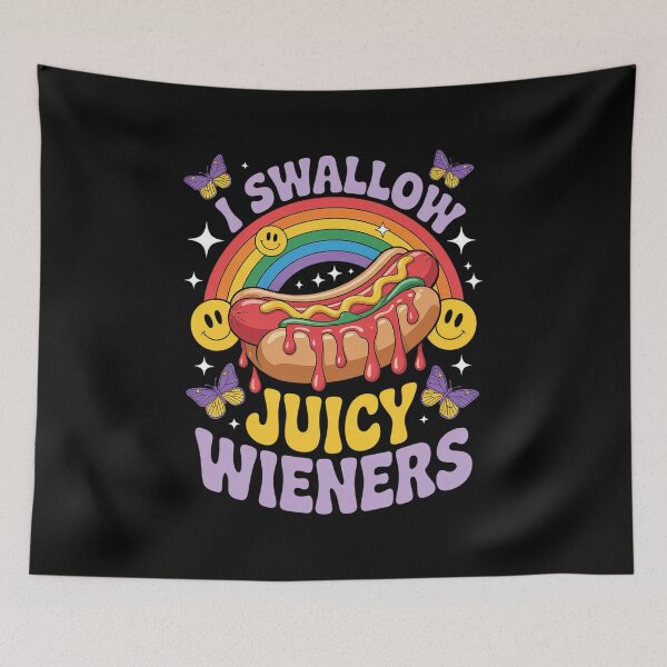 Item preview, I Swallow Juicy Wiener Funny Embarrassing Adult Humor Women  designed and sold by HollyBellArtSte.
