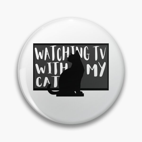 Item preview, Watching TV with My Cat, Cute Cat Blocking a Screen designed and sold by RubberBandBall.