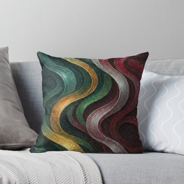 Item preview, Abstract Mosaic Waves Blue Gold Pattern designed and sold by korandkan.