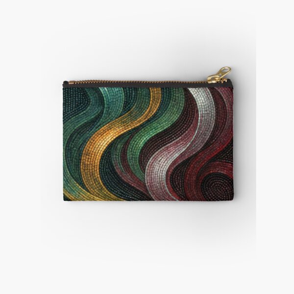Item preview, Abstract Mosaic Waves Blue Gold Pattern designed and sold by korandkan.