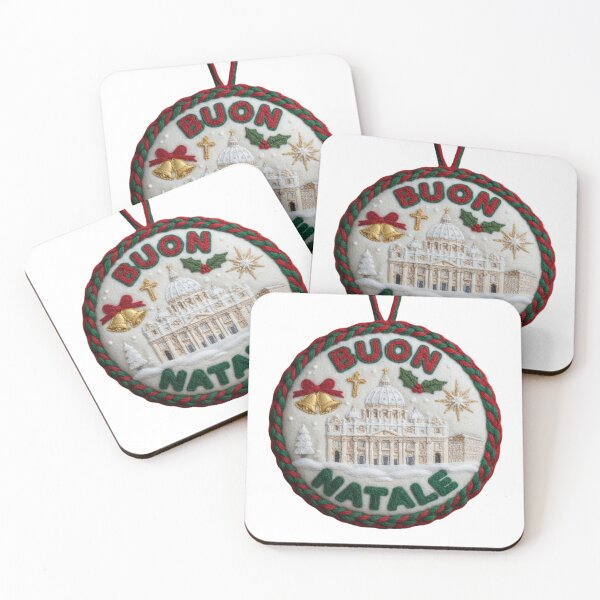Item preview, Felt Vatican City Snowy Cityscape Emblem – Buon Natale Embroidered Christmas Badge designed and sold by Imaginarium of Chaos falcon88 .