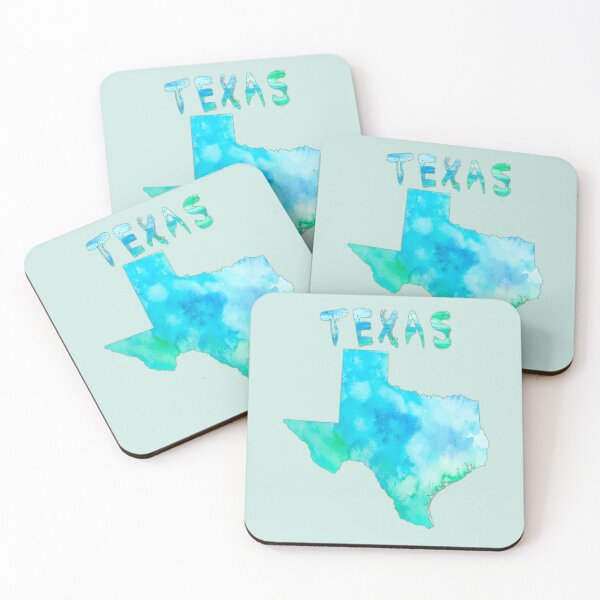 Item preview, Watercolor Texas Map,Vibrant Teal & Blue State Outline Art designed and sold by mashmosh.