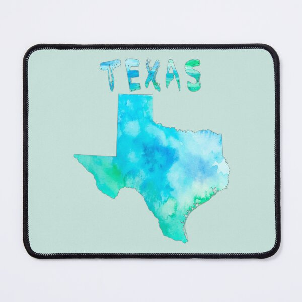 Item preview, Watercolor Texas Map,Vibrant Teal & Blue State Outline Art designed and sold by mashmosh.