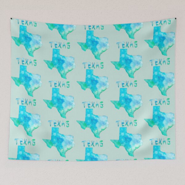 Item preview, Watercolor Texas Map,Vibrant Teal & Blue State Outline Art designed and sold by mashmosh.
