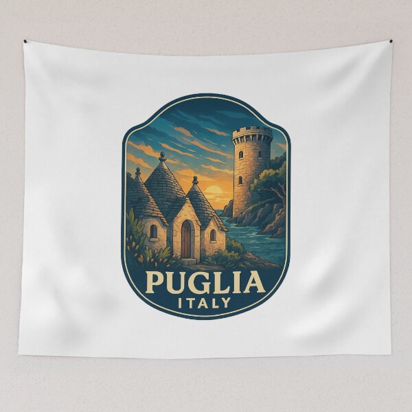 Item preview,  Trulli and Tower Sunset, Puglia Italy designed and sold by Aryabek.