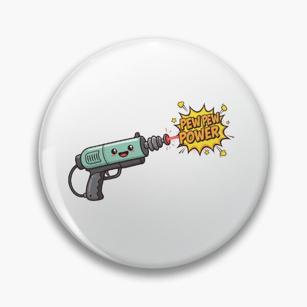 Item preview, Cute Cartoon Laser Gun Shooting "Pew Pew Power" Ray. Adorable Kawaii Style Ray Gun with Happy Face and Comic Speech Bubble. Vector Illustration. designed and sold by Dofitopia.