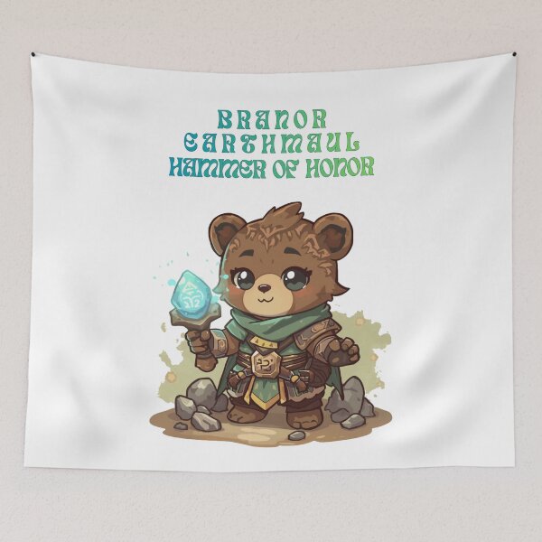 Item preview, Branor Earthmaul – Chibi Earth Bear Hero | Hammer of Honor designed and sold by Monzora.