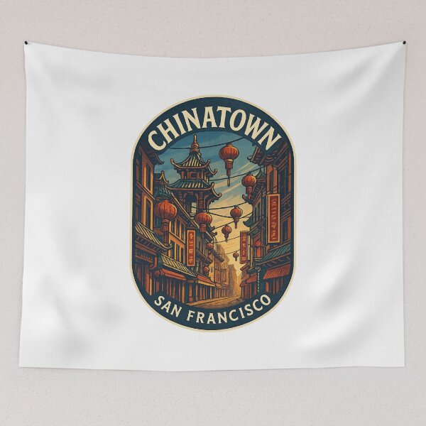 Item preview,  Pagodas and Lanterns in Chinatown, San Francisco designed and sold by Aryabek.