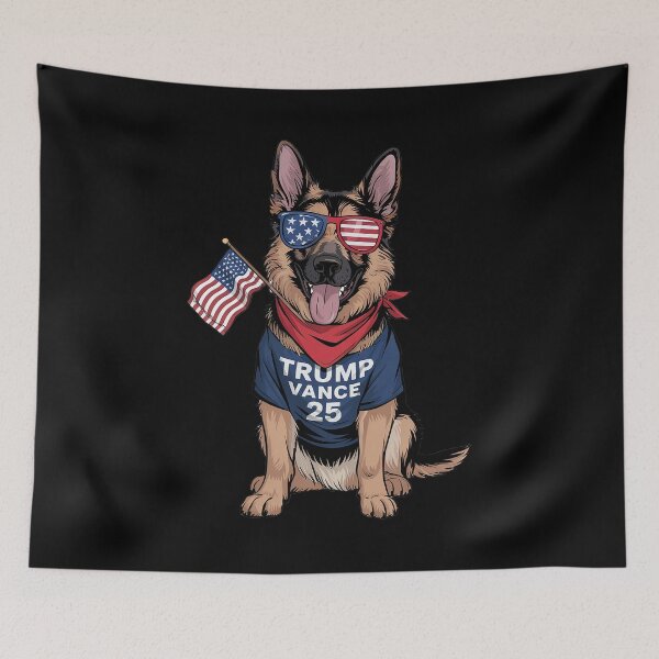Item preview, German Shepherd Even My Dog Wants Trump Vance 2024 Raglan Baseball designed and sold by GamtosMintys.
