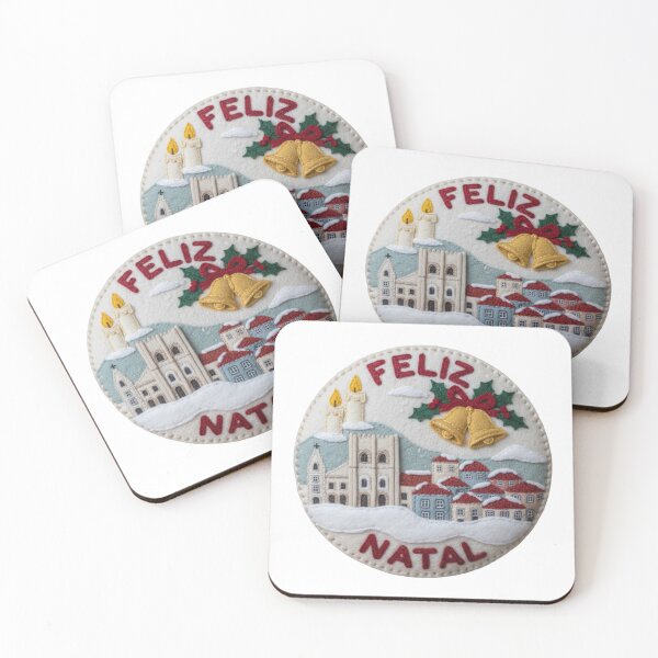 Item preview, Felt Lisbon Snow Cityscape Emblem – Feliz Natal Stitched Christmas Ornament Badge designed and sold by Imaginarium of Chaos falcon88 .