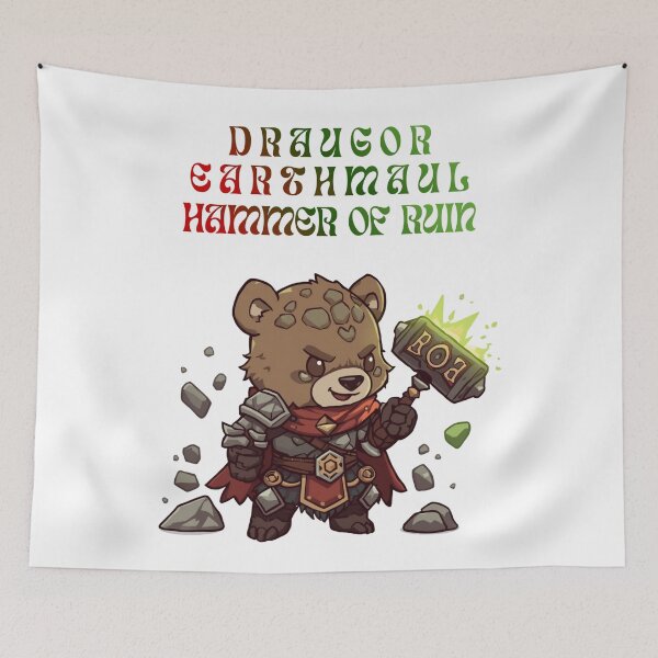 Item preview, Draugor Earthmaul – Chibi Earth Bear Villain | Hammer of Ruin designed and sold by Monzora.