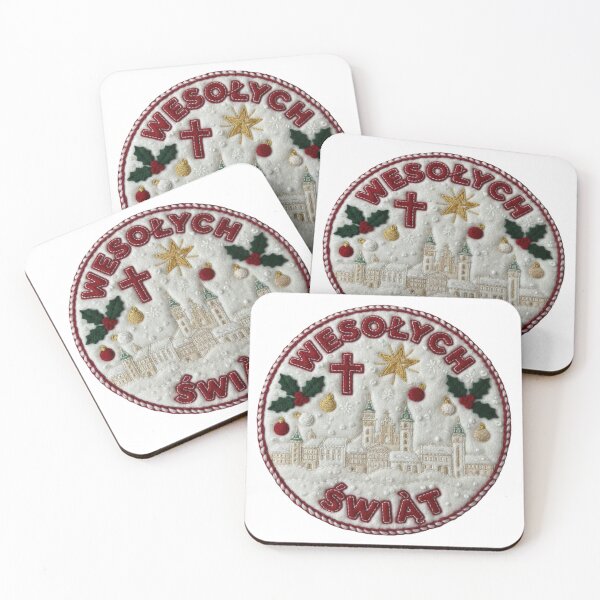 Item preview, Felt Warsaw Snowy Cityscape Emblem – Wesołych Świąt Polish Embroidered Christmas Badge designed and sold by Imaginarium of Chaos falcon88 .