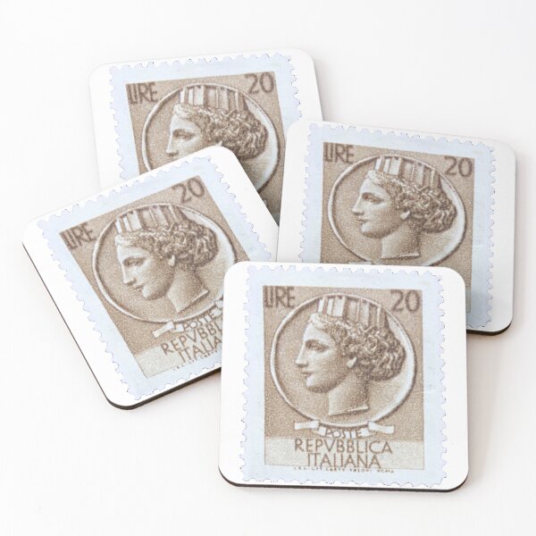 Item preview, Italian Republica Brown 20 Lire Vintage Postage Stamp designed and sold by red-amber65.