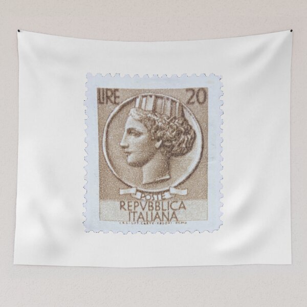 Item preview, Italian Republica Brown 20 Lire Vintage Postage Stamp designed and sold by red-amber65.