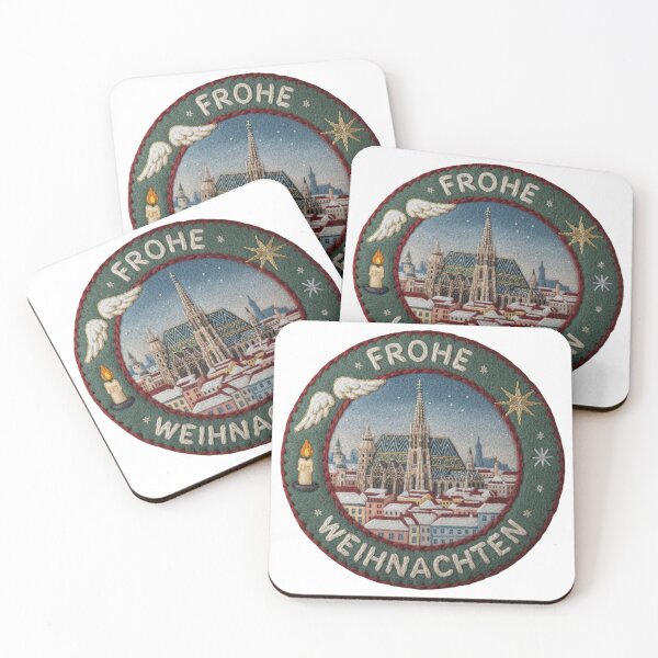 Item preview, Felt Vienna Snow Cityscape Emblem – Frohe Weihnachten Embroidered Holiday Badge designed and sold by Imaginarium of Chaos falcon88 .