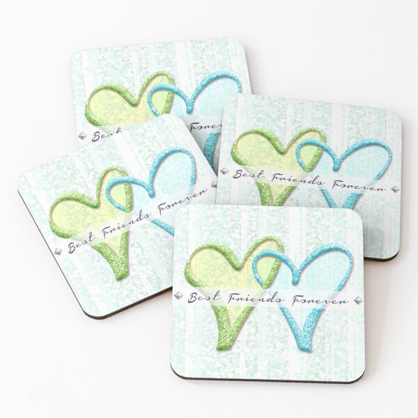 Item preview, Best Friends Forever (Two Hearts Locks Together/Glitter Background) designed and sold by SideDishDesign.