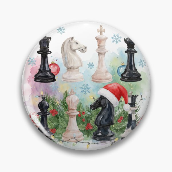 Item preview, Christmas Chess Pieces - Festive Holiday Artwork with Santa Hats and Decorations designed and sold by Anastasiia Yurevych.